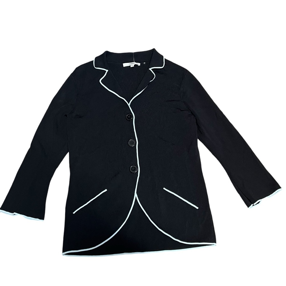 Vertigo Paris - Women’s Black Ribbed Blazer Sz MD - Picture 2 of 5